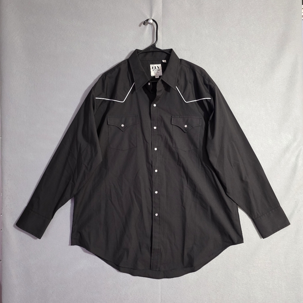 Ely Cattleman Mens L/S Western Snap Shirt With Piping Contrast Size XXL